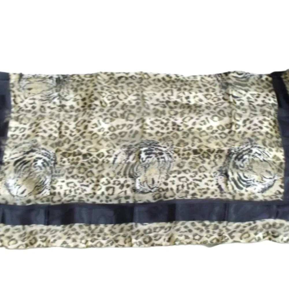 Silk Feel Large Leopard Print Cat Scarf